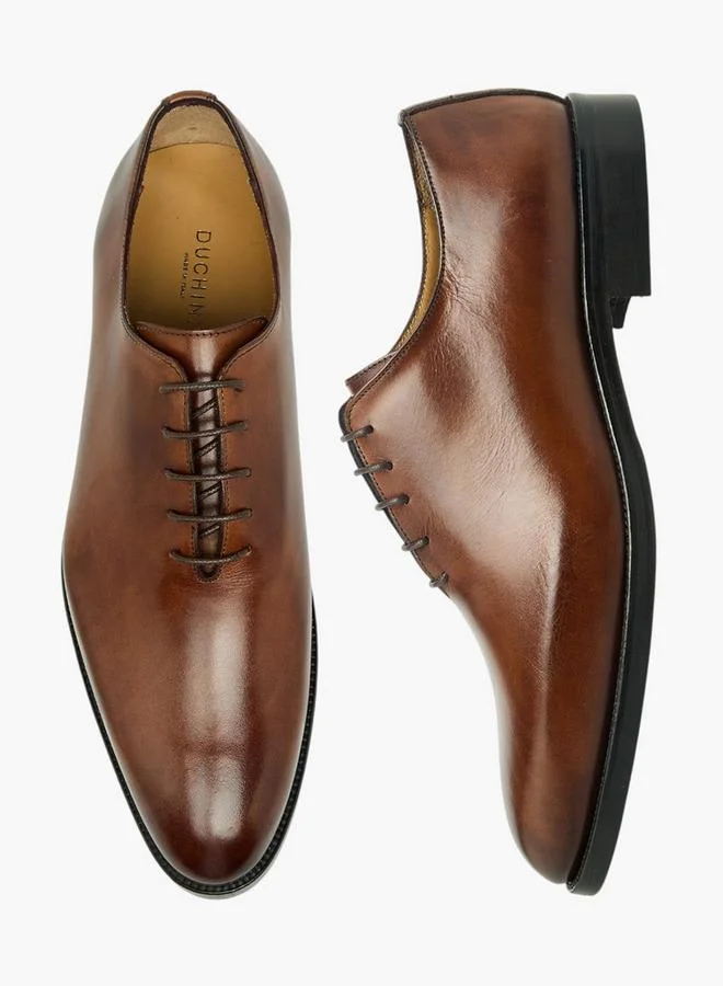 DUCHINI Men Lace-Up Leather Oxford Loafers